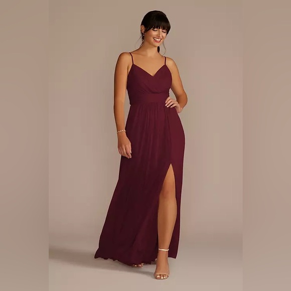 CELEBRATE DB STUDIO (David’s Bridal)
spaghetti strap ruched waist mesh dress - Picture 1 of 2